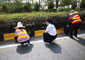 【廣東韶關(guān)南雄市】323國(guó)道隔離墻警示反光漆涂刷工程